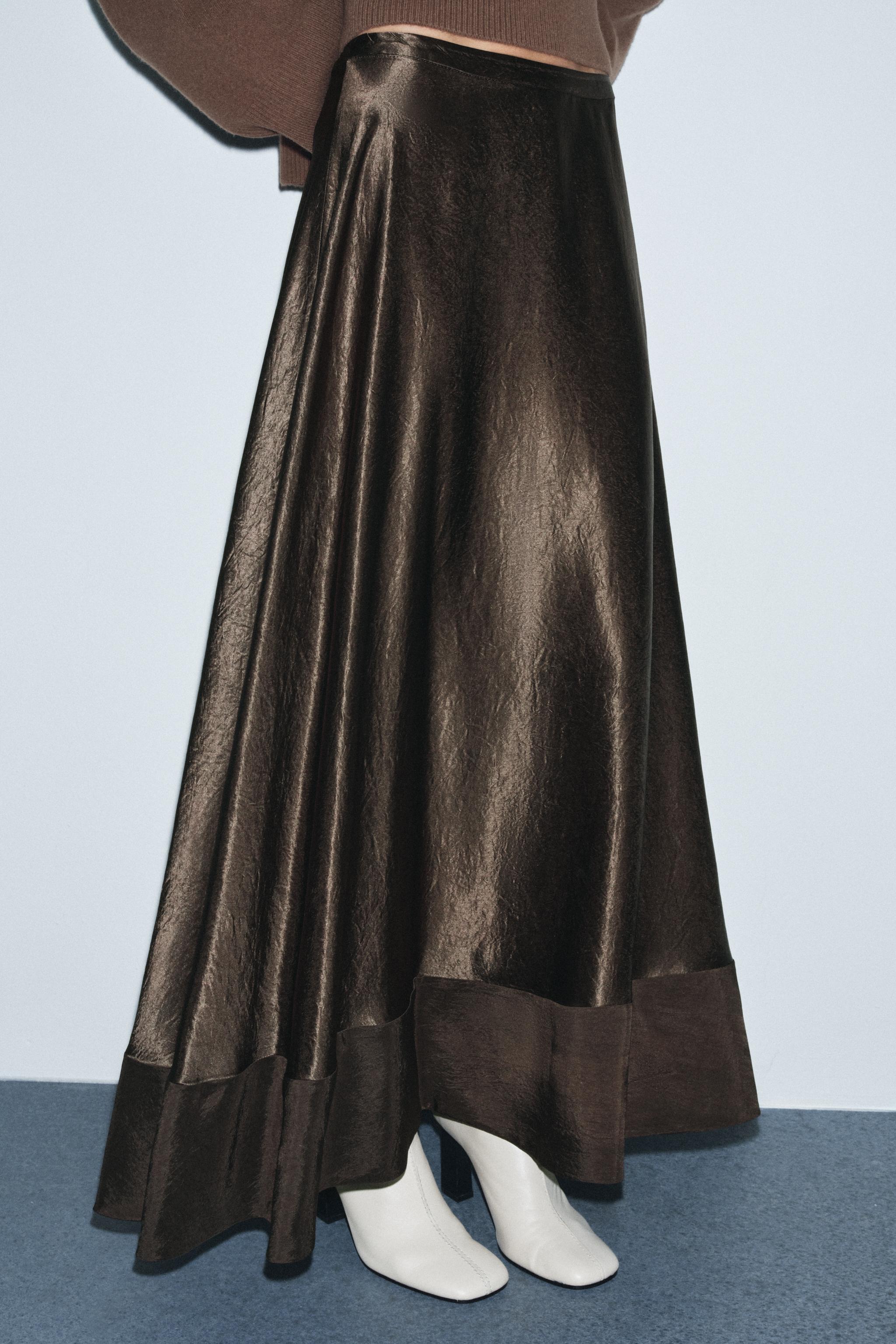 ZW COLLECTION LIMITED EDITION SATIN EFFECT MIDI SKIRT